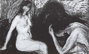 Edvard Munch Woman and man oil painting on canvas
